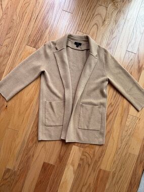 J. Crew Camel Knit Open Cardigan Jacket